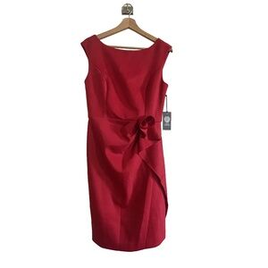 Vince Camuto Ruffled Sleeveless Sheath Dress Red Size 8